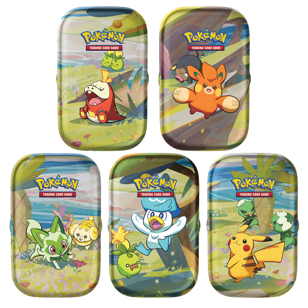 Buy Pokemon 5 Pack Mini Tins + 4 Promo Cards Combined Image at Costco.co.uk