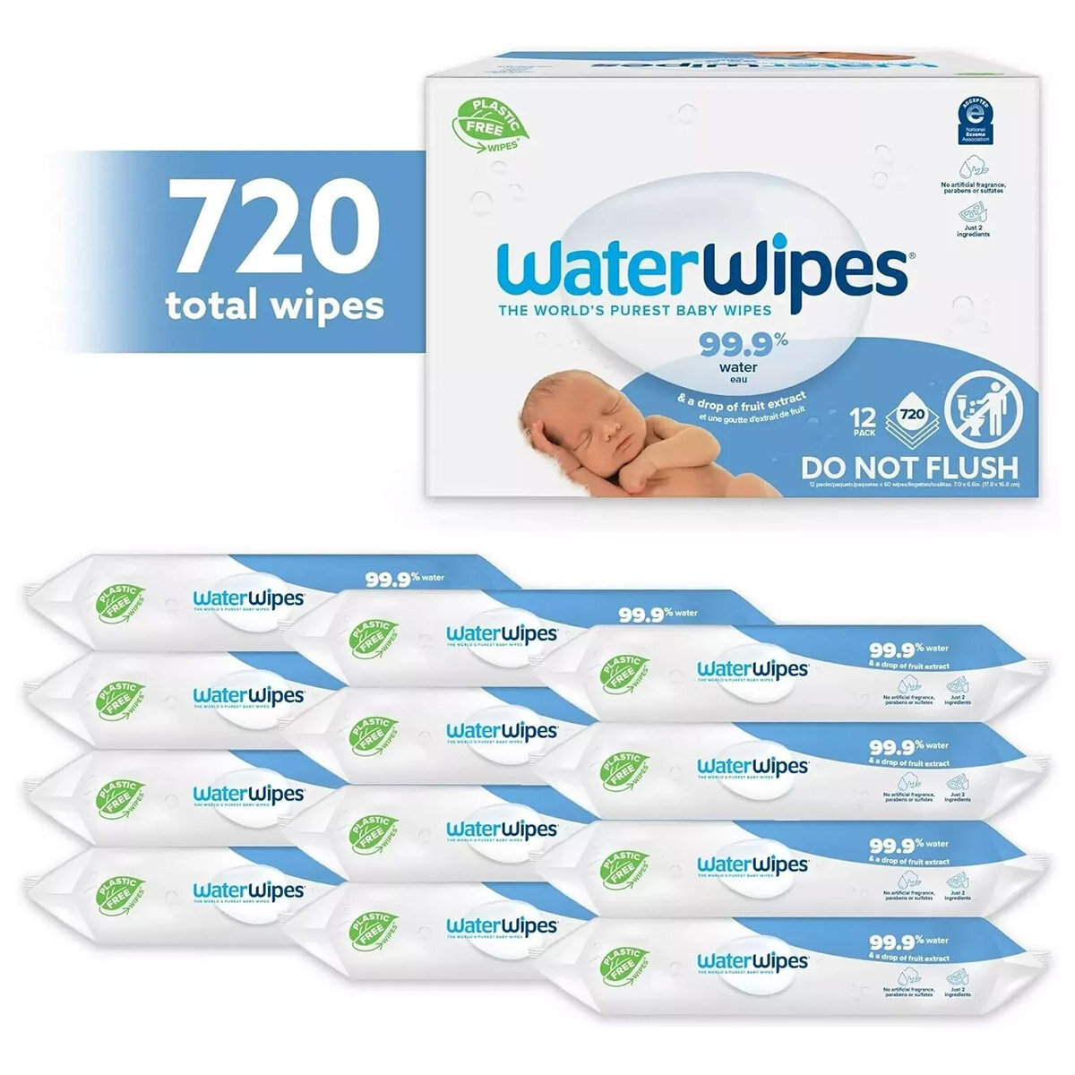 Waterwipes Biodegradable baby Wipes, 12 x 60 Wipe