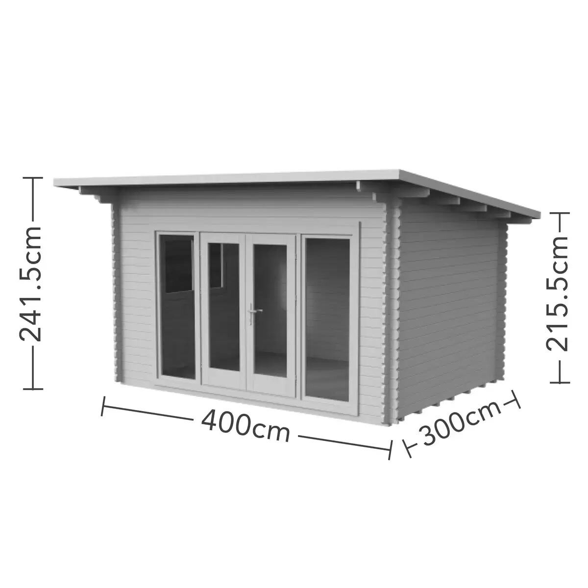 Forest Garden Melbury 45mm Log Cabin 13ft 1" x 9ft 8" (4 x 3 m)