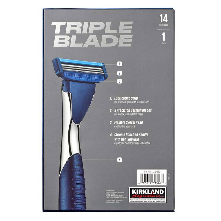 Kirkland Signature Triple Blade Wet Shave Razor with 14 Blades | Costco UK