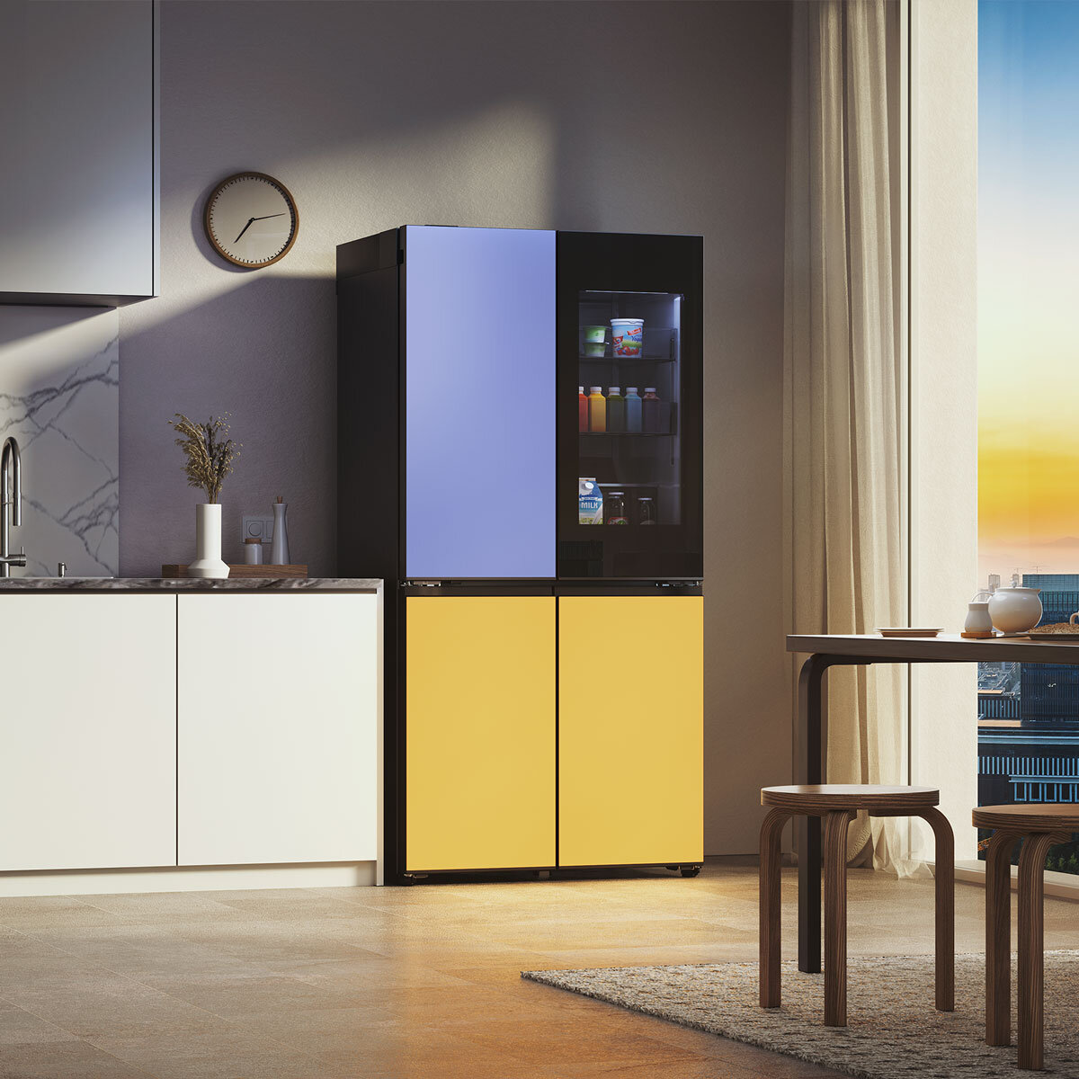 LG MoodUP™ GMV960NNME Side by Side Fridge Freezer with InstaView in Colour Changing LED, E Rated