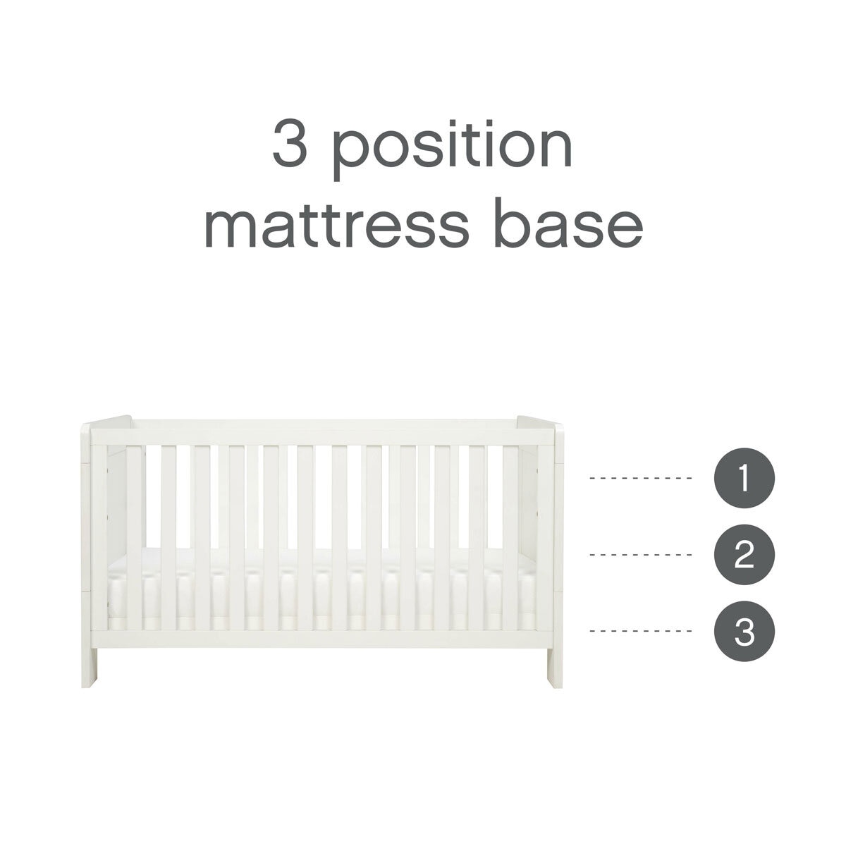 Tutti Bambini Alba Mini Cot Bed with Sprung Mattress, White