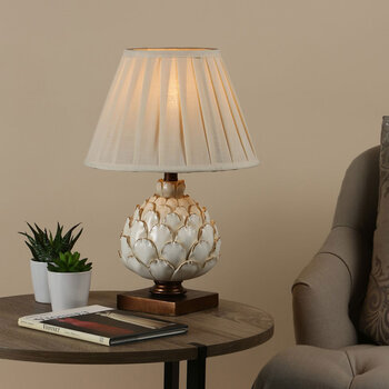Layer Artichoke Cream Table Lamp with Pleated Shade