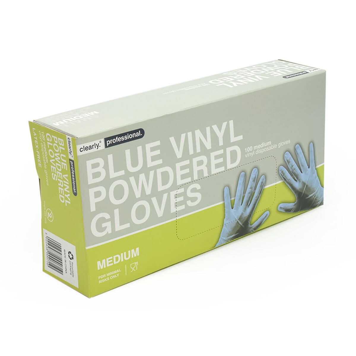 BLUE VINYL POWDERED GLOVES 100 PACK