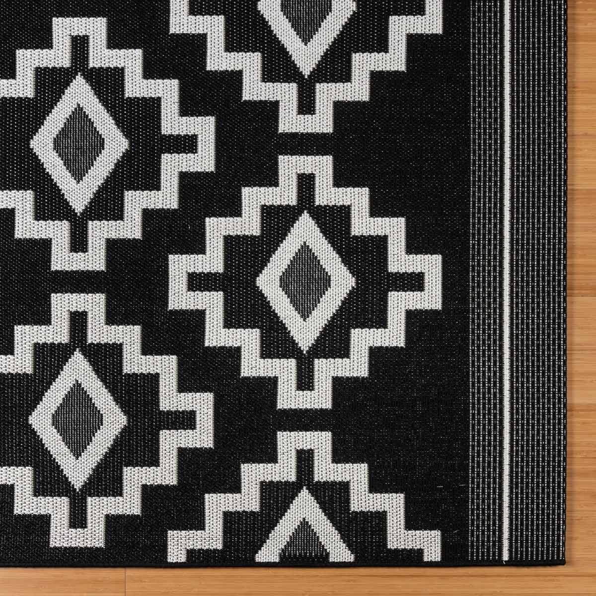 Indoor Outdoor Rug by Brown Jordan in Black and White