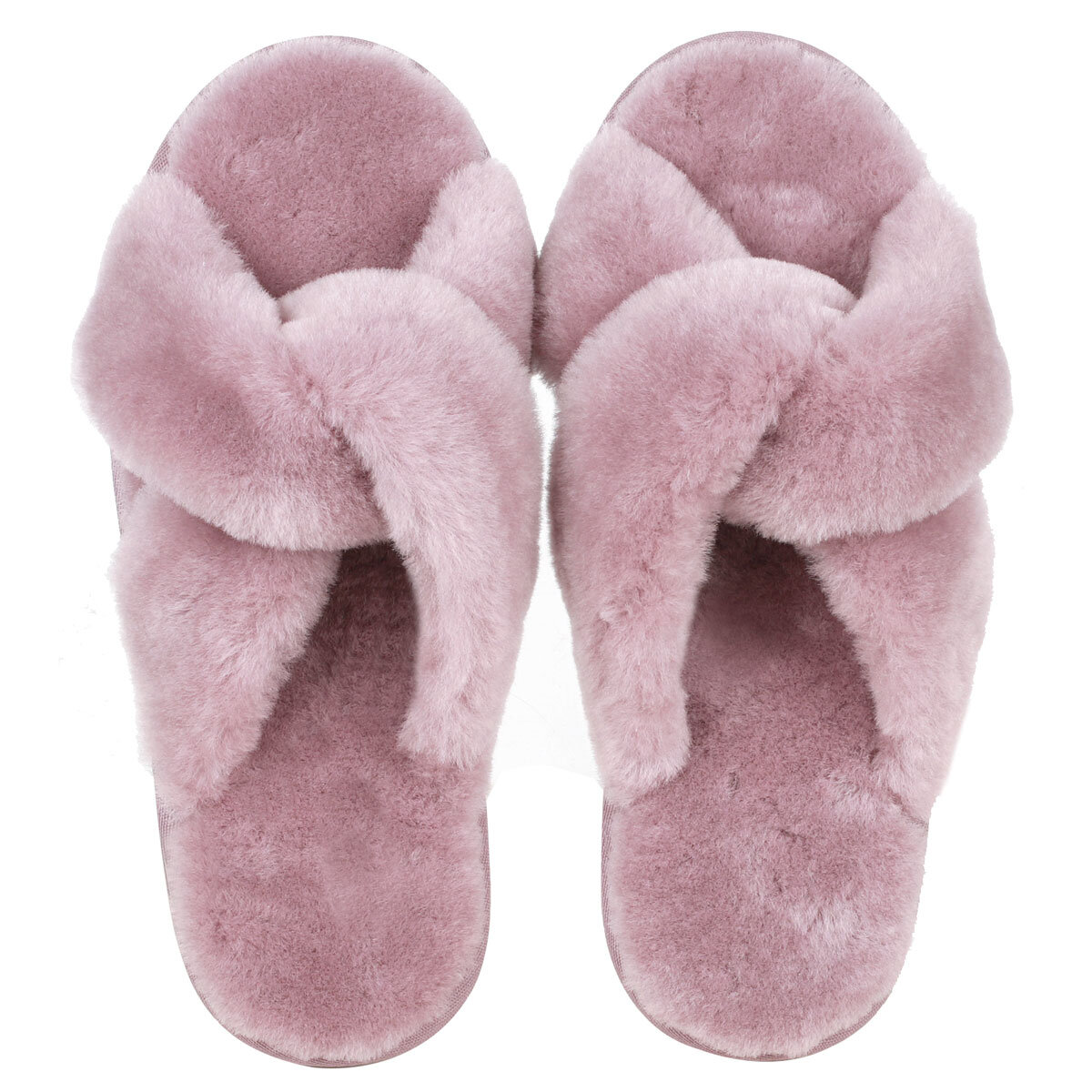 Kirkland Signature Ladies Shearling Slider Slipper in Purple