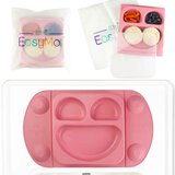 EasyTots EasyMat Mini Divided Suction Weaning Plate in Pink