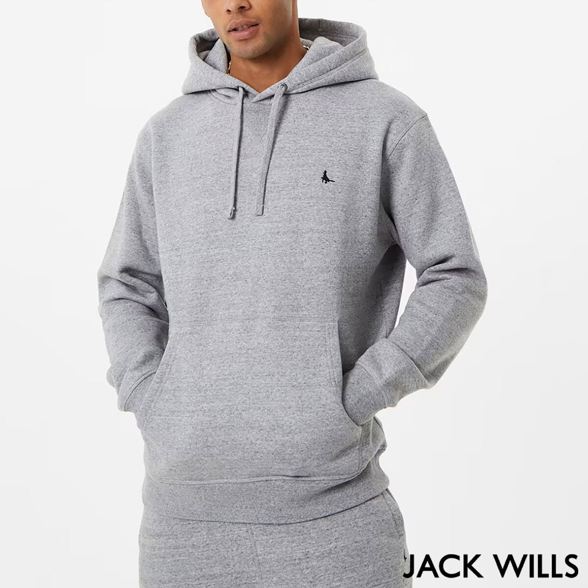 Jack Wills Men s Logo Hoodie in Grey Large Costco UK