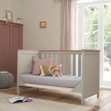 Tutti Bambini Verona Cot Bed with Sprung Mattress, Grey & Oak Finish