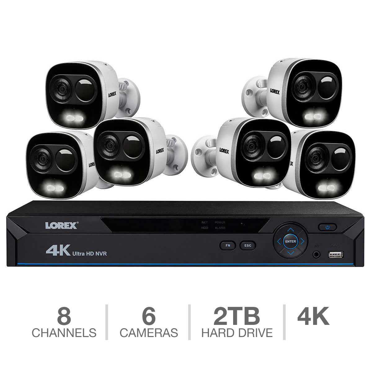 Lorex LNR826KXP 4K 8 Channel NVR with 6 