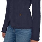 Wellworn Ladies Fringe Cardigan in Navy