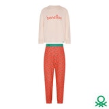 United Colors of Benetton Youth Pyjama 4 Piece Set in Coral