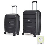 Rock Tulum 2 Piece Hardside Luggage Set in Black