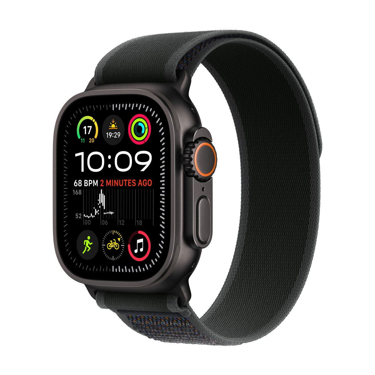 Apple Watch Ultra 2 GPS + Cellular, 49mm Titanium Case with Black Trail Loop - S/M MX4U3QA/A