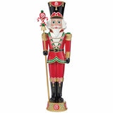 Pre-lit Resin Candy Cane Nutcracker with 42 color LED and Music Pre-lit Resin Candy Cane Nutcracker with 42 color LED and Music