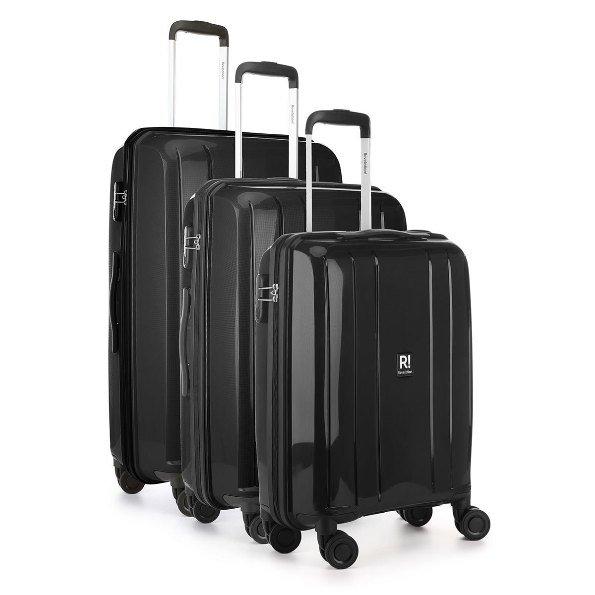 Revelation by Antler Trinidad 3 Piece Hardside Suitcase Set, Black