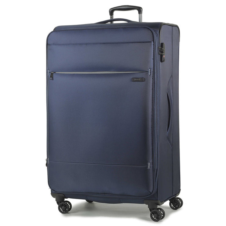 Rock DeluxeLite 3 Piece Softside Expandable Suitcase Set in Navy