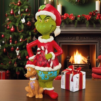 20 Inches (51cm) Jim Shore Grinch and Max Statue Hand Painted 