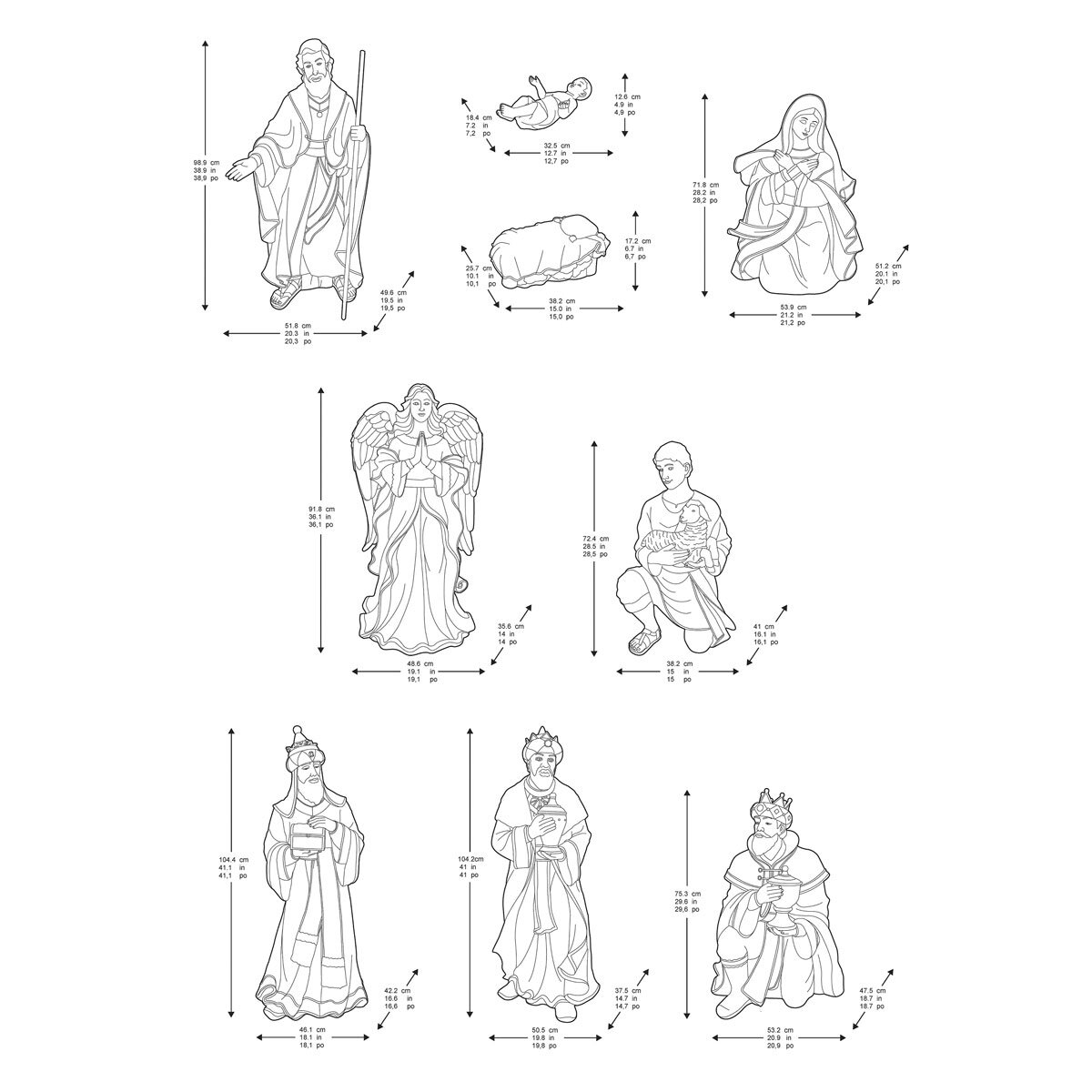 Buy 40in Outdoor Nativity Set Dimensions Image at Costco.co.uk