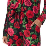 Room Service Ladies Notch Collar PJ Set, 2 Piece in Roses