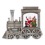 7.6 inches (0.19m) 2 Piece Pewter LED Lighted Water Globe Train with Motion Sensor