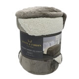 Etched Sherpa Velvet Blanket in Taupe