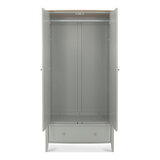 Bentley Designs Whitby Scandi Oak & Grey Double Wardrobe, Wardrobe Open