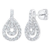 0.65ctw Round Brilliant Cut Diamond Drop Earrings, 14ct White Gold