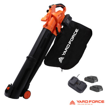 YardForce 40V Blower Vaccum + 2 x 20V (4Ah) Battery & Twin Charger Bundle