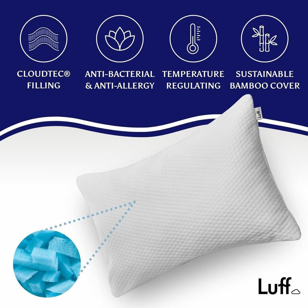 Luff Luxury Bamboo Memory Foam Pillow 8 Luff Luxury Bamboo Memory Foam Pillow 8