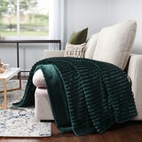 Life Comfort Textured Faux Fur Throw, 152 x 177 cm in Green