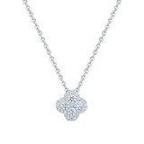 0.50ctw Round Brilliant Cut Diamond Cluster Pendant, 18ct White Gold