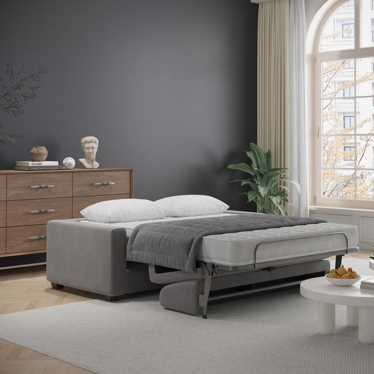 Lucas Dark Grey Fabric Sofa Bed