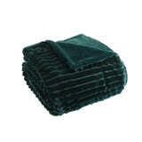 Life Comfort Textured Faux Fur Throw, 152 x 177 cm in Green