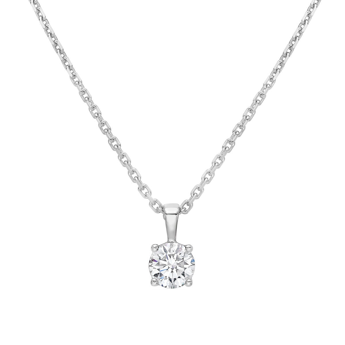 0.70ct Round Brilliant Cut Diamond Solitaire Pendant, 18ct White Gold