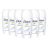 Dove Roll-On Deodorant, 6 x 50ml