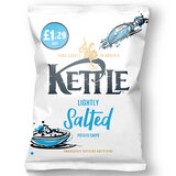 Kettle Hand Cooked Lightly Salted Chips PMP £1.29, 12 x 80g