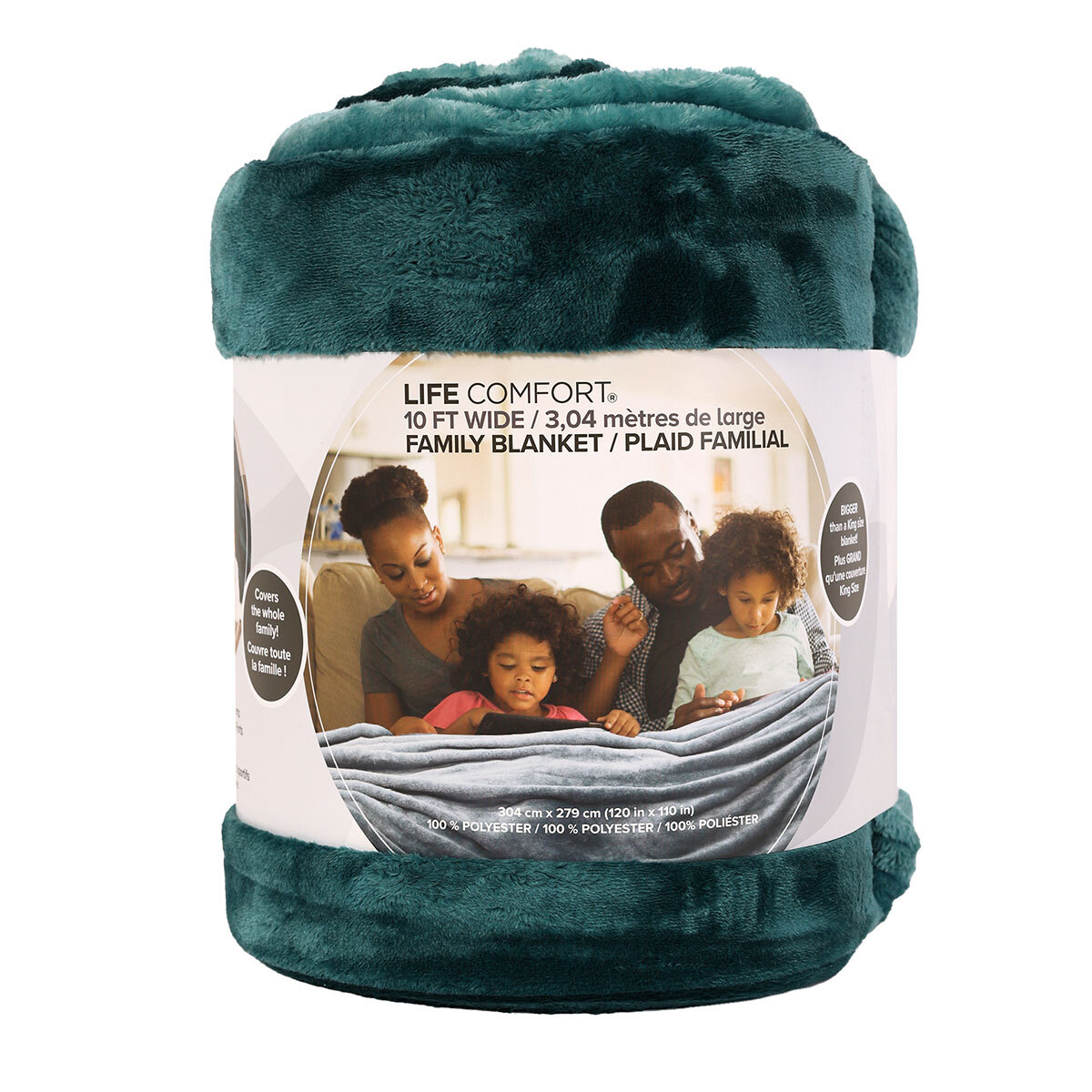 Life Comfort Oversized Family Blanket 304 x 279 cm, in Teal