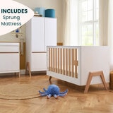 Tutti Bambini Fuori 4 Piece Nursery Set, White & Light Oak