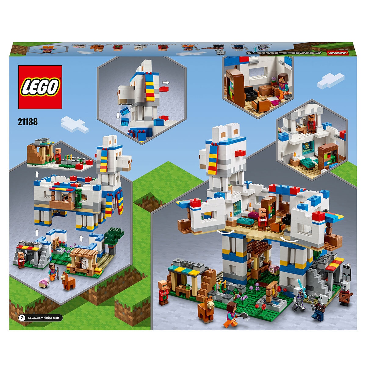 Buy LEGO Minecraft The Llama Village Back of Box Image at Costco.co.uk