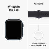 Apple Watch Series 9 Cellular, 45mm Midnight Aluminium Case with Midnight Sport Band S/M, MRMC3QA/A