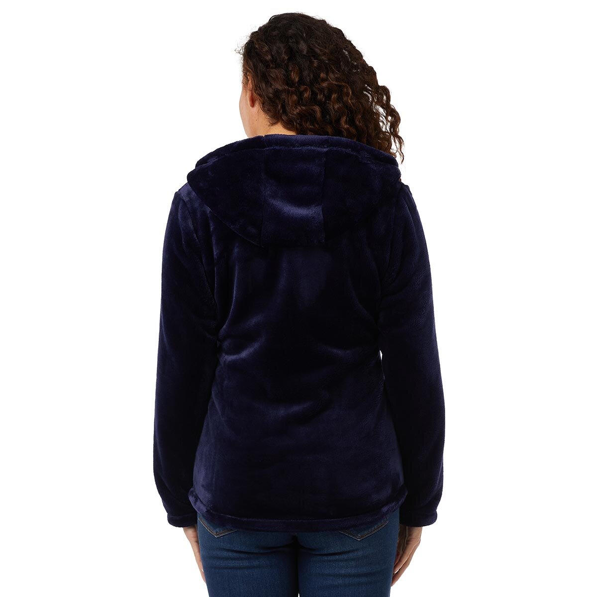 32 Degrees Women's Plush Fleece with Hood in Blue