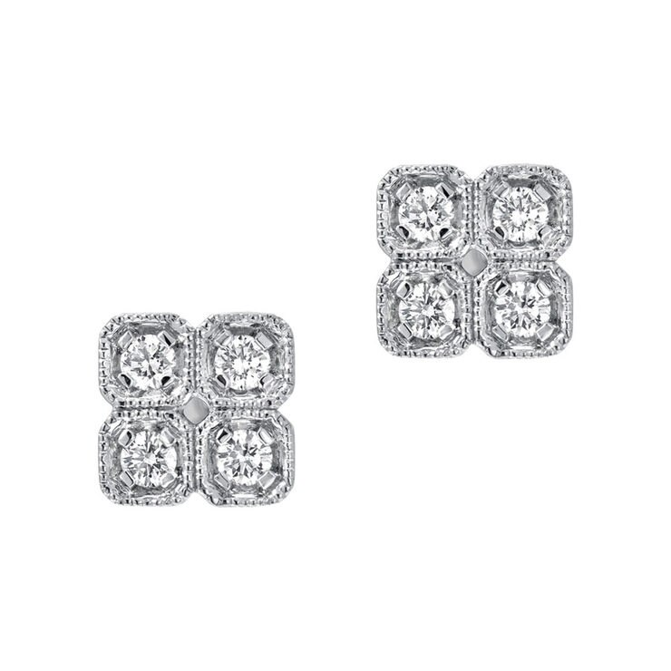 0.24ctw Round Brilliant Cut Diamond Earrings, 18ct White Gold | Costco UK