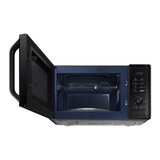 Samsung Microwave with door open taken from below