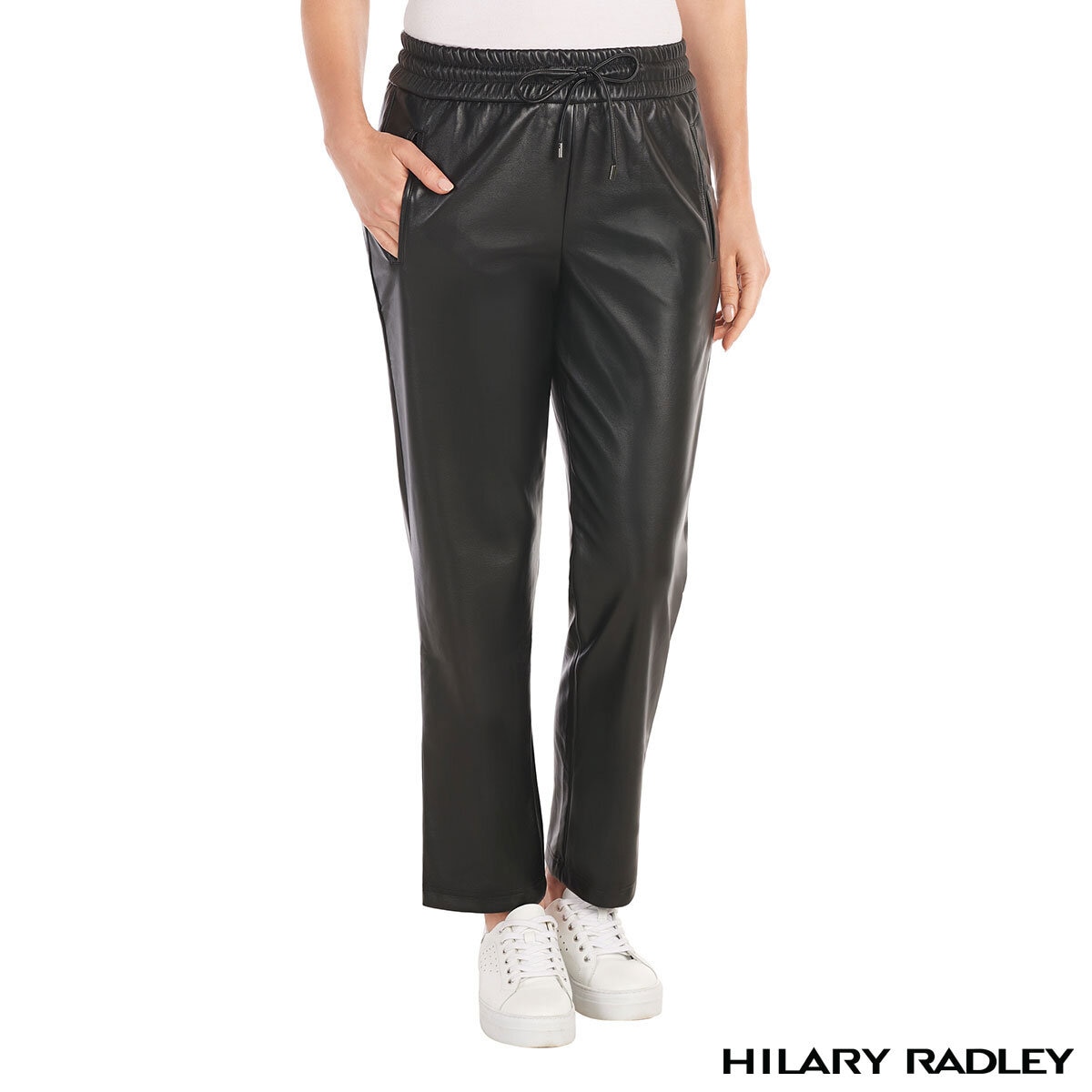 Hilary Radley Faux Leather Pant in Black - Small