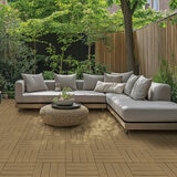 Golden Select Light Brown WPC Deck Tiles - 0.72m² Per Pack Golden Select Light Brown WPC Deck Tiles - 0.72m² Per Pack