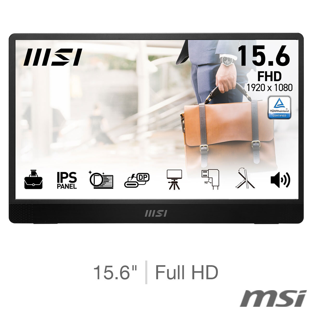 MSI MP161 E2 Full HD 60Hz IPS 15.6 Inch Portable Monitor, 9S6-3PB70H-028