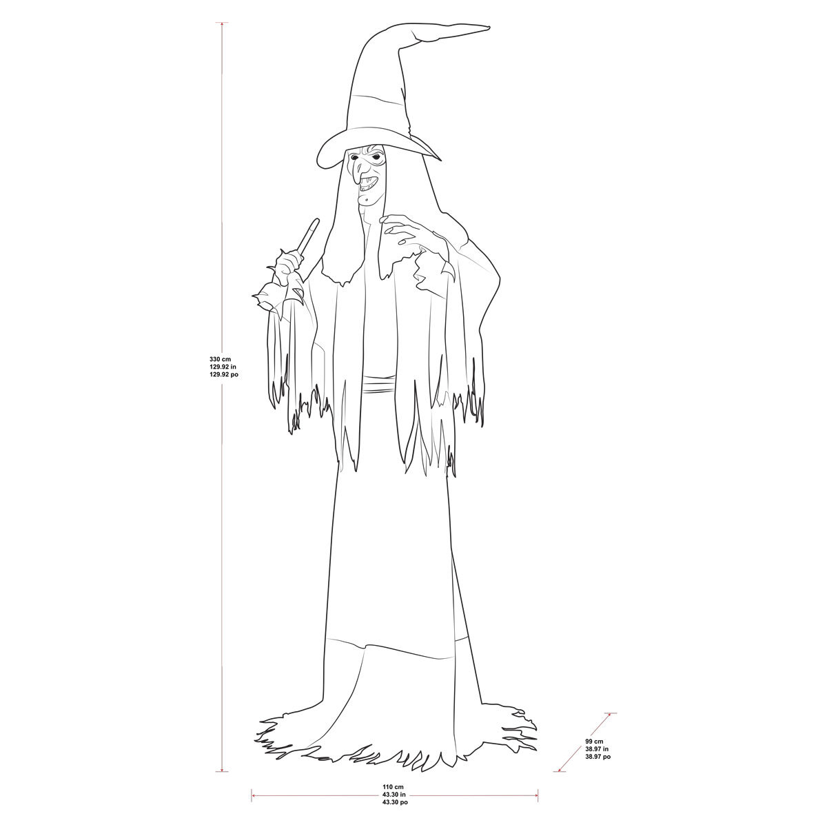 Buy 10ft Animated Witch Dimensions Image at Costco.co.uk