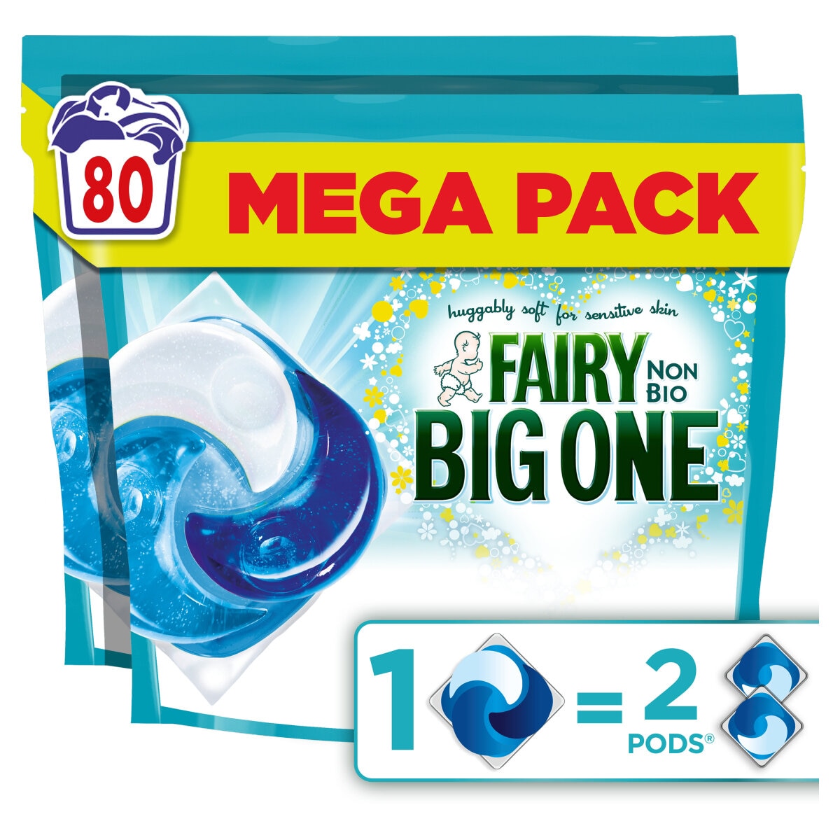 Fairy The Big One Non Bio Pods, 80 Wash