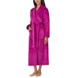 DKNY Shawl Collar Long Plush Robe in Magenta